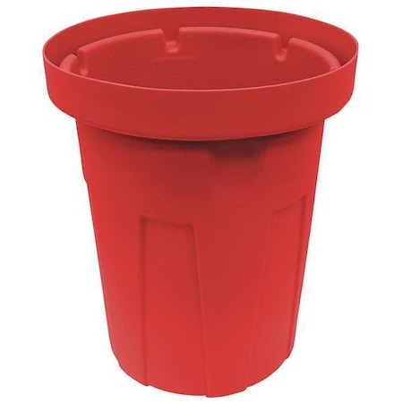 Cortech Cobra Can 50 gal Round Trash Can, Red, None, Polyethylene, Not Applicable 4YKG1