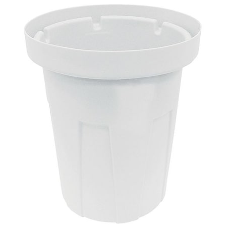 Cortech Cobra Can 30 gal Round Trash Can, White, None, Polyethylene, Not Applicable 4YKG6