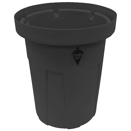Cortech Cobra Can 30 gal Round Trash Can, Black, None, Polyethylene, Not Applicable COR30BK