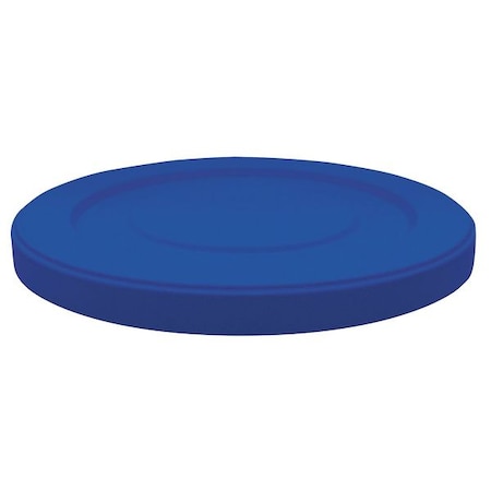 Cortech 35 gal, 40 gal, 45 gal, 50 gal, 55 gal Trash Can Top, Flat Blue, Plastic, 0 Openings CORLLB