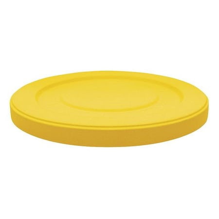 Cortech 35 gal, 40 gal, 45 gal, 50 gal, 55 gal Trash Can Top, Flat Yellow, Plastic, 0 Openings 4YKL3