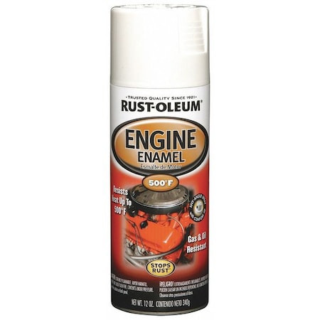 Rust-Oleum Engine Enamel, Universal Wht, 12 oz, Spray 248954