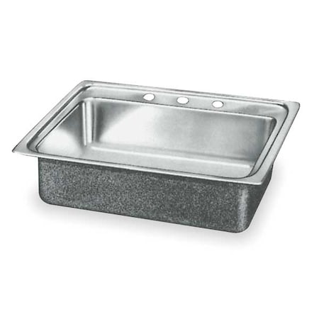 Elkay Drop-In Sink, Drop-In Mount, 3 Hole, 18" x 14", Stainless steel LR22193