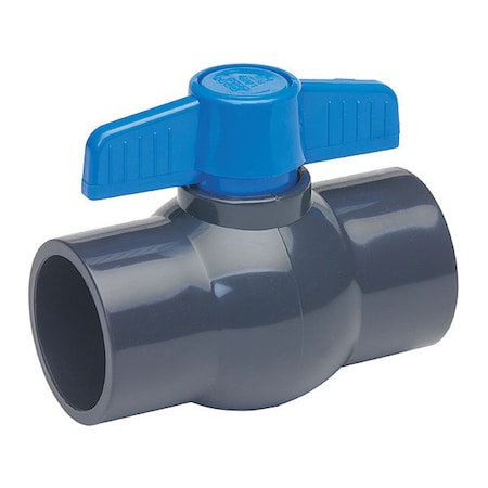 Zoro Select 1-1/2" Socket PVC Ball Valve Inline 107-637-NPG