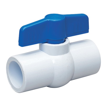 ZORO SELECT 3/4" Socket PVC Ball Valve Inline 107-634-NP