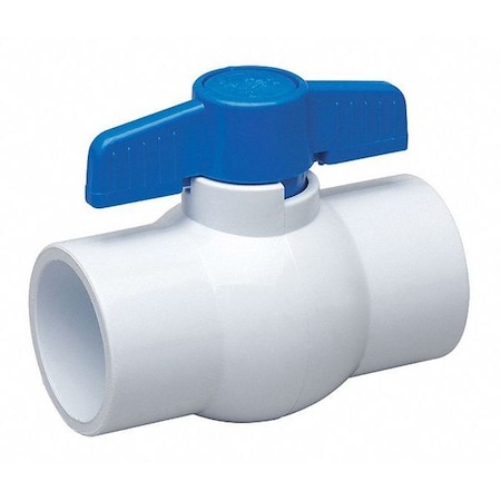 ZORO SELECT 1-1/2" Socket PVC Ball Valve Inline 107-637-NP