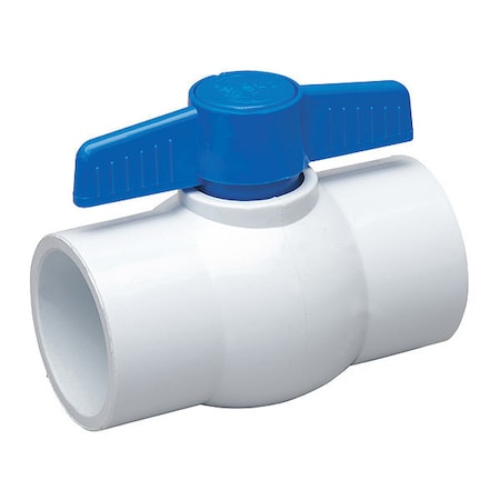 ZORO SELECT 2" Socket PVC Ball Valve Inline 107-638-NP