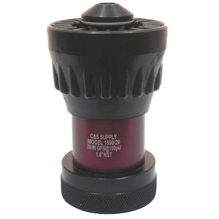 Viper Fire Hose Nozzle, 1-1/2 In., Black 1590-20