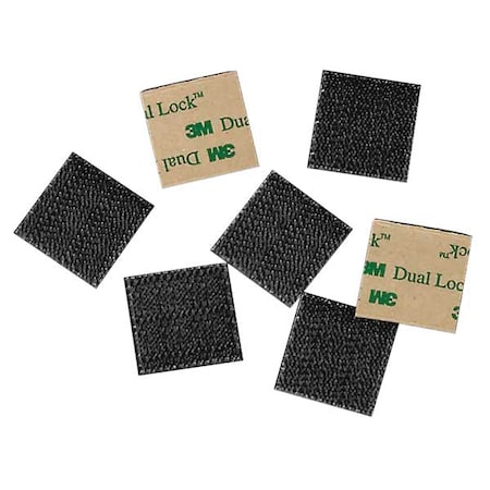 3M Reclosable Fastener Shapes, Acrylic Adhesive, 3 in, 1 in W, Black, 100 PK SJ4575