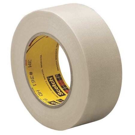 3M Cloth Tape, White, 60 yd L, 1/2 in W 361
