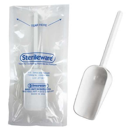 Zoro Select Sampler Scoop, 4 oz, Wht, Polystyrene, PK100 H36904-0000