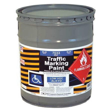 Rae Traffic Zone Marking Paint, 5 Gal., Blue, Alkyd Solvent -Based 7033-05