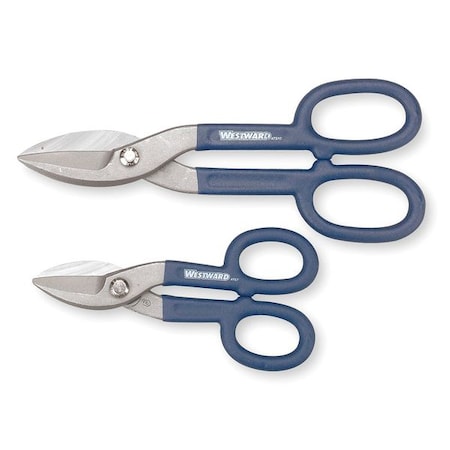 Westward Tinners Snip Set, Straight, 7 in, 10 in, Steel 4YP53