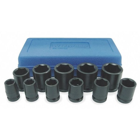 Westward Impact Socket Set, 1/2" Dr, 11 pc 4YP63