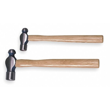 Westward 2-piece Ball Peen Hammer Set, 12-24 oz., Hickory Handle 4YR62