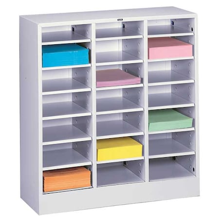 Tennsco Literature Sorter 21 Compartments, 30-5/8"W x 14-1/4"D Light Gray 5075LGY