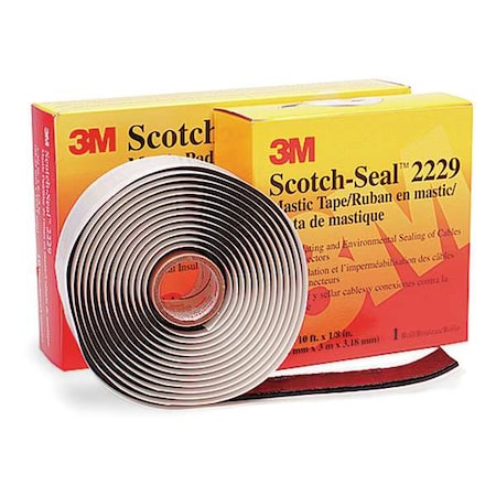 3M Electrical Tape, Vinyl, Black, 3-3/8 yd L, 1 in W 2229-1X10FT