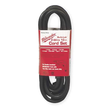 Milwaukee Tool 10' 2-Wire QUIK-LOK W/Twist Lock Plug Cord 48-76-5110