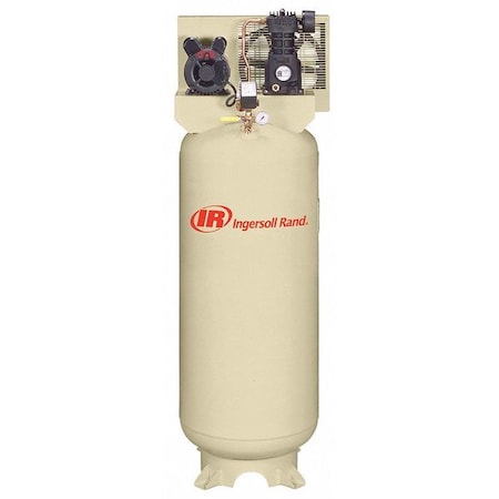 Ingersoll-Rand Electric Air Compressor, 3 hp, 1 Stage, Vertical, 60 gal, 10.3 cfm, 135 psi, 240V AC SS3L3