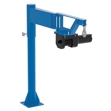 Vestil Davit Crane, 400 lb Capacity, 0 in to 38.5 in Reach, 0 in to 120 in Lift Range, Blue VAN-J-DC