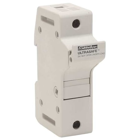 Mersen Finger Safe Fuse Block, 31 to 60A Amp Range, 600V AC/DC Volt Rating, 1 Poles, Pressure Plate US6J1