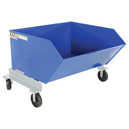 ZORO SELECT Portable Hopper, Steel, 1 cu. yd., 2000 lb. P-HOP-1