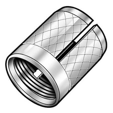 E-Z Lok Press Insert, #2-56 Int Thrd Sz, 5/32 in L, 9/64 in Dia., 18-8 Stainless Steel, Plain, 10 PK 240-002-CR-PK25