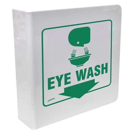 Brady Eye Wash, 12 in x 9 in, Rectangle, Plastic, 49041 49041