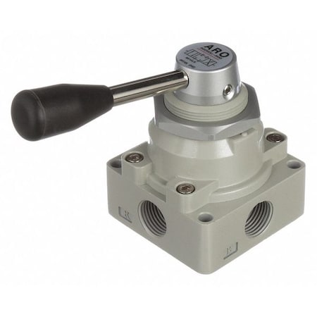Aro Manual Air Control Valve, 4-Way, 1/2in NPT M514LR