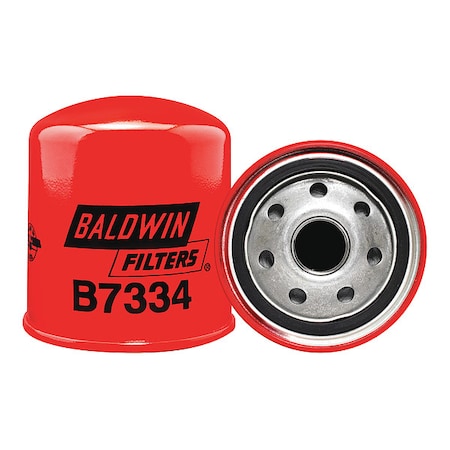 Baldwin Filters Oil Fltr, Spin-On, 3-7/16"x3-1/32"x3-7/16" B7334