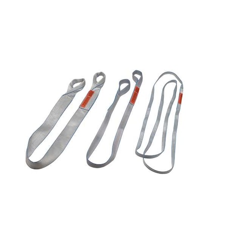 Lift-All Web Sling, Type 5, 10 ft L, 1 in W, Polyester, Silver EN1801TX10