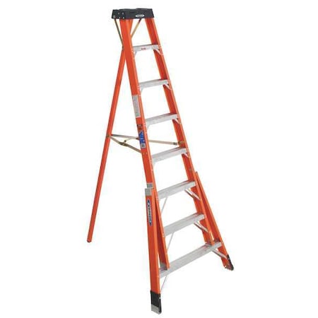 Werner 8 ft Fiberglass Tripod Stepladder, 300 lb Capacity FTP6208
