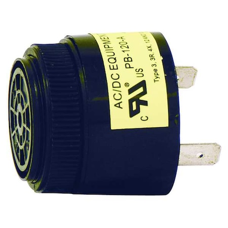 Hoffman Buzzer, 40 to 120VAC, 3 to 9mA AC, Black PB120A