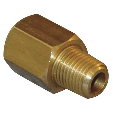 Zoro Select Conversion Adapter Chrome Plated Brass Conversion Adapter, 1/2 in Male BSPP X 1/2 in Female NPT 8036-08-08