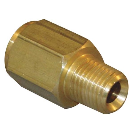 Zoro Select Conversion Adapter Chrome Plated Brass Conversion Adapter, 1/8 in Male NPT X 1/8 in Female BSPP 8037-02-02