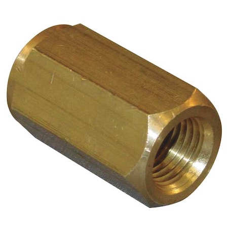 Zoro Select Conversion Adapter Chrome Plated Brass Conversion Adapter, 1/4 in Female BSPP X 1/4 in Female NPT 8044-04-04