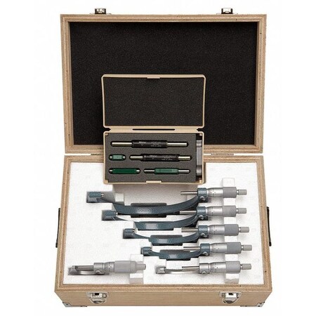 Mitutoyo Micrometer Set, 0-6 In, 0.001 In, 6Pc 103-904-01