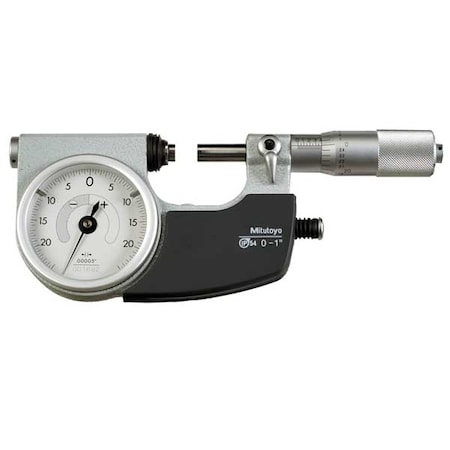 Mitutoyo Indicating Micrometer, 0 to 1", 0.00005" 510-131