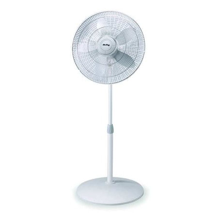 Air King 18" Blade Dia Pedestal Fan, Oscillating, 3 Speeds, 120VAC, White, Head Tilting Adjustment 9119