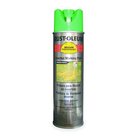 Rust-Oleum Inverted Marking Paint, 15 oz., Fluorescent Green, Solvent -Based V2333838