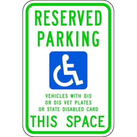 LYLE ADA Handicapped Parking Sign, 18" x 12, HC-WI01-12HA HC-WI01-12HA