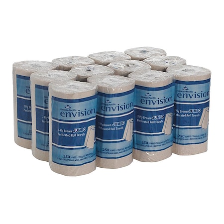 Georgia-Pacific Pacific Blue Select Perforated Roll Paper Towels, 2 Ply, 250 Sheets, 230 ft, Brown, 12 PK 28290