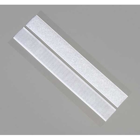 Zoro Select Reclosable Fastener, Rubber Adhesive, 15 ft, 3/4 in W, White 16U786