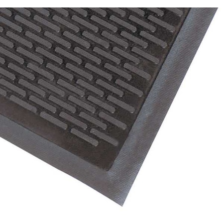 Notrax Entrance Mat, Rubber, 1/8 in Thick, Black, 3 ft W x 5 ft L 340S0035BL