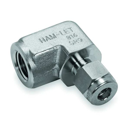 Ham-Let Elbow, SS, Comp. 6 mm, FNPT 1/4 in 770L-SS-6MM X 1/4