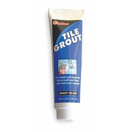 Red Devil Pre-Mixed Tile Grout Paste, 2.25 oz., Tube, White 0420