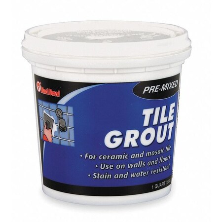 Red Devil Pre-Mixed Tile Grout Paste, 1 qt., Pail, White 0424