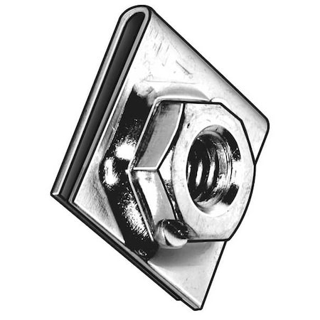 Zoro Select Spring Nut, 5/16"-18, U Shape, Steel, Zinc Plated Finish, 10 PK 4CUG3