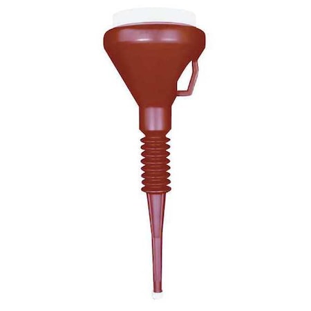 FUNNEL KING Polyethylene, 1-1/2 qt., 18", 6", 1/2", Red 32130