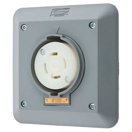 Hubbell Wiring Device-Kellems Locking Receptacle, L14-30R, 30 A, 125/250V AC, Single Phase, 3 Pole, Flush Mount, Screw Terminals HBL2710SR2
